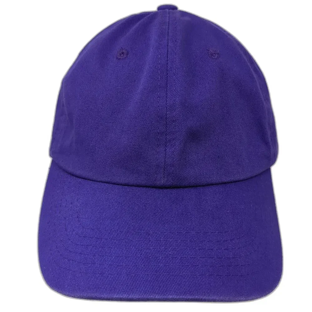 Top Level Baseball Cap Purple One Size Adjustable 100% Cotton Solid Plain Hat